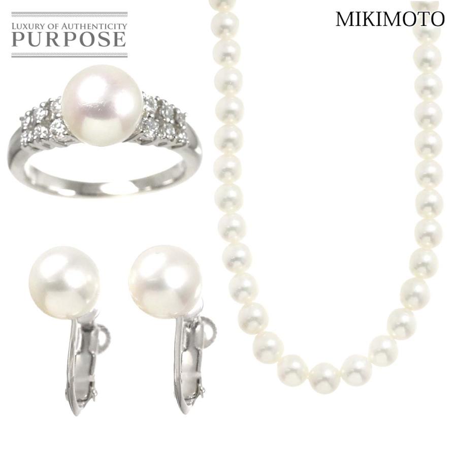 TASAKI タサキ アコヤ真珠 8.2-8.0mm ネックレス 42cm リング ダイヤ  