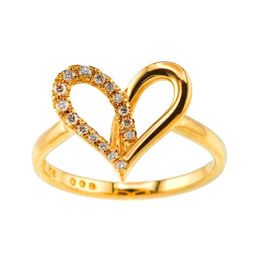 AHKAH アーカー 10号 リング ダイヤ 0.08ct K18 YG イエロー