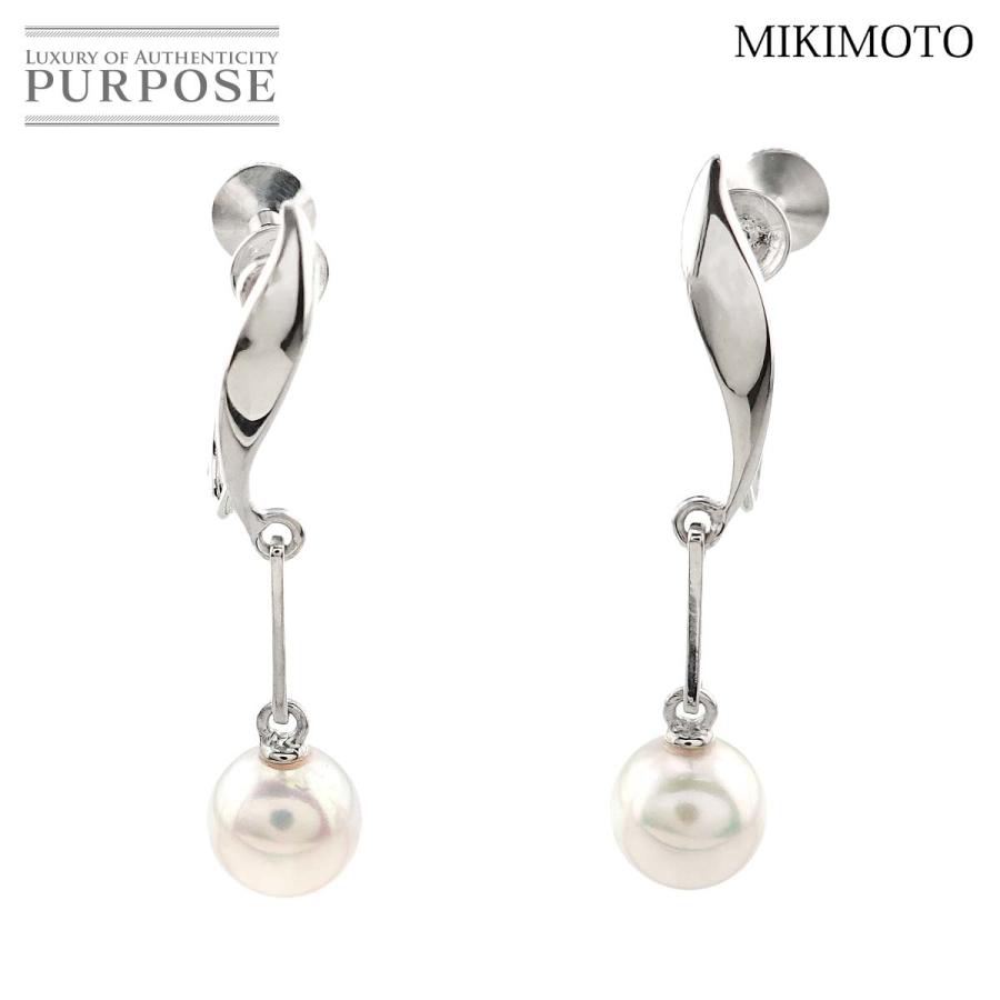 MIKIMOTO ミキモト アコヤ真珠 6.3mm イヤリング K18 WG 750 パール 