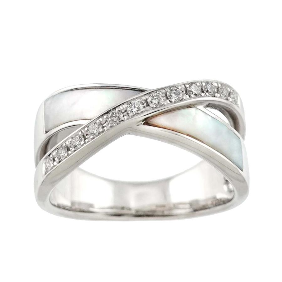 TASAKI タサキ 12号 リング ダイヤ 0.11ct シェル K18 WG ホワイト  