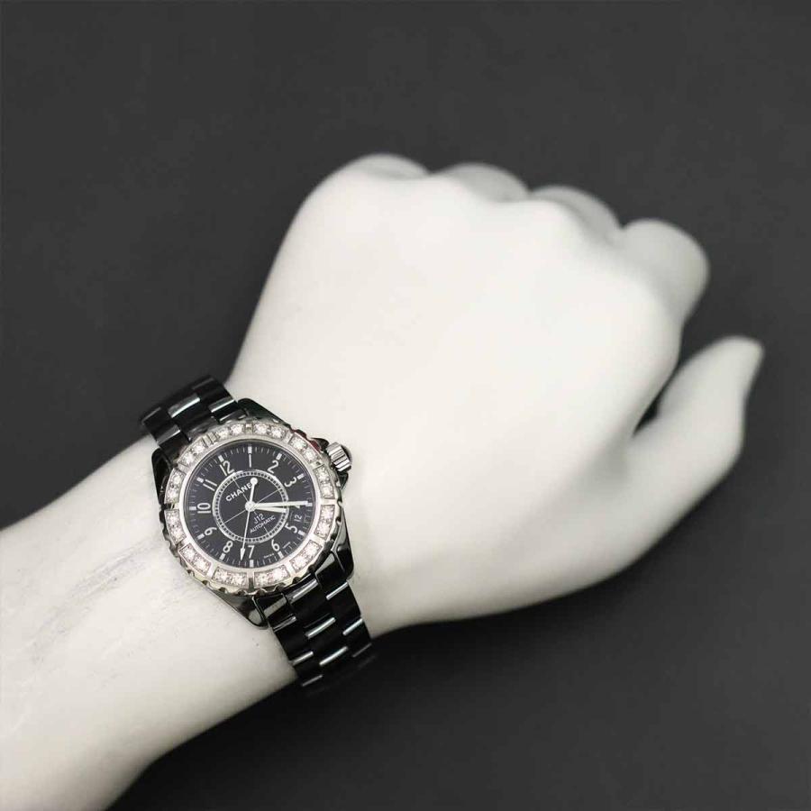 CHANEL シャネル J12 38mm H1174 メンズ 腕時計 ダイヤベゼル ブラック  