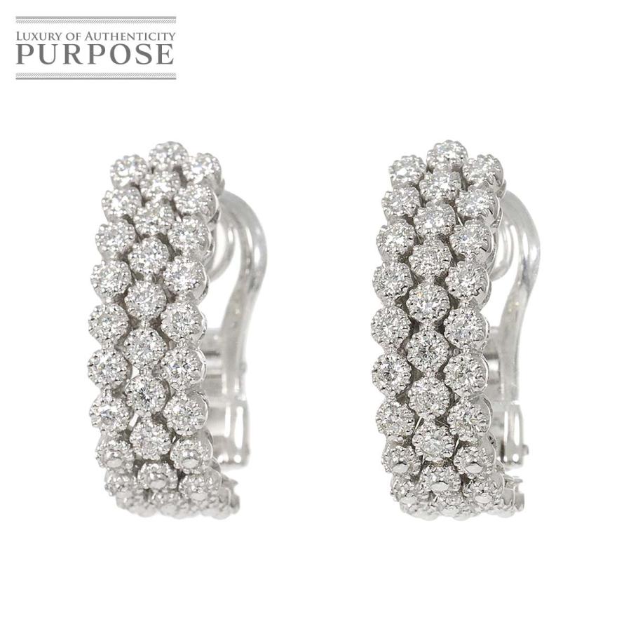 ダイヤ 0.37ct/0.37ct K18 WG イヤリング ピアス ホワイトゴールド 750  