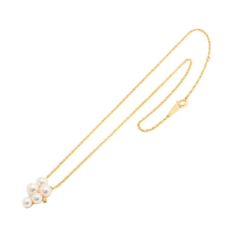 TASAKI タサキ アコヤ真珠 6.9-5.4mm ダイヤ 0.09ct ネックレス 42cm 