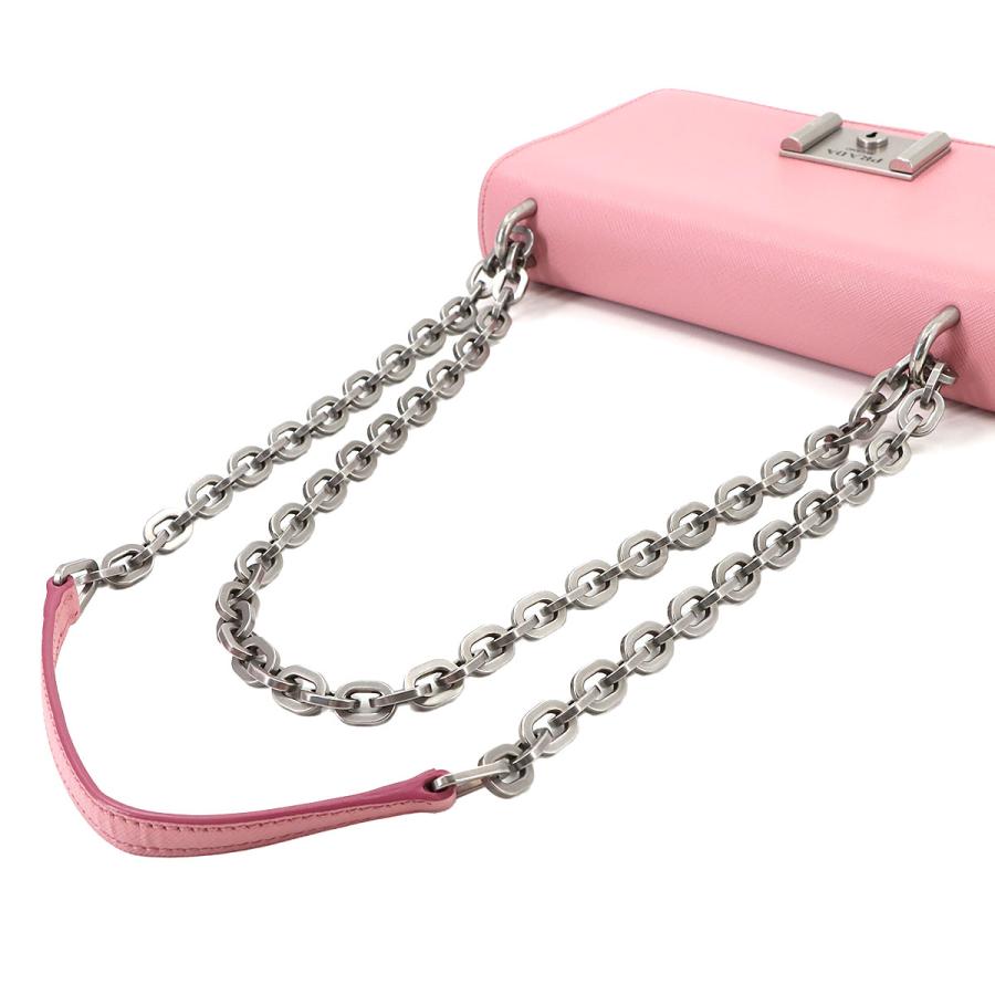 PRADA 新品同様 プラダ サフィアーノ ショルダー バッグ レザー ピンク  