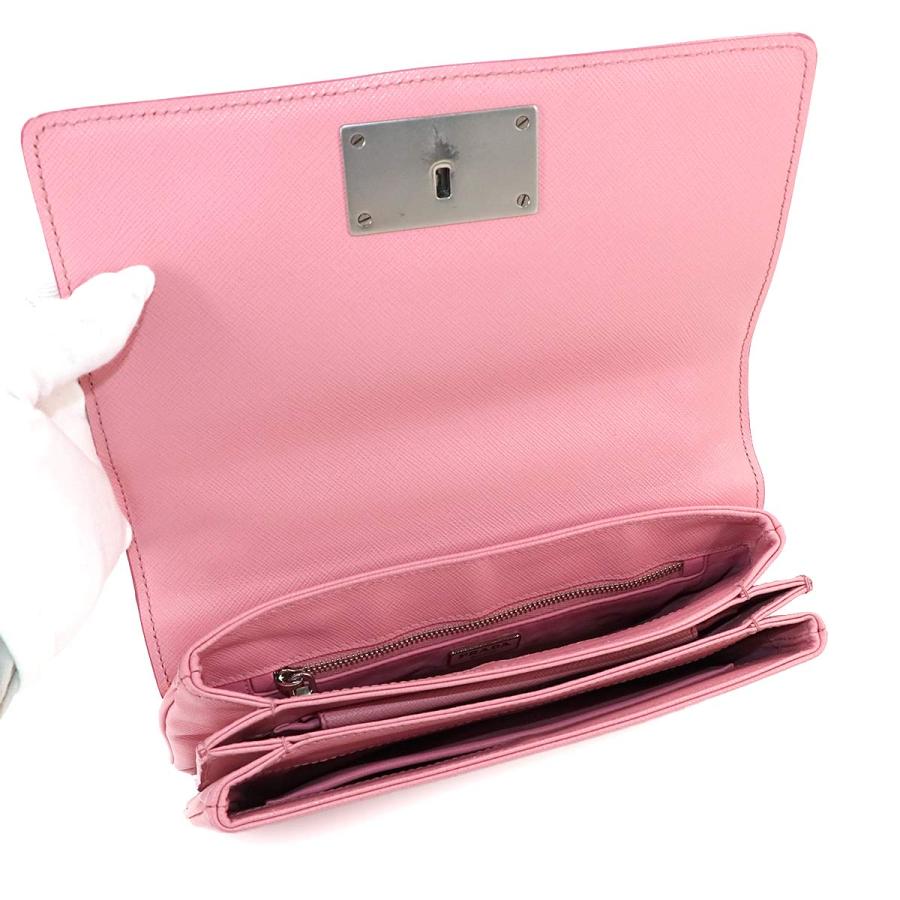 PRADA 新品同様 プラダ サフィアーノ ショルダー バッグ レザー ピンク  