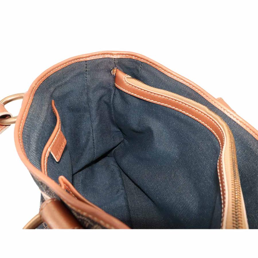 CELINE セリーヌ マカダム柄 ブギーバッグ ハンド バッグ デニム 