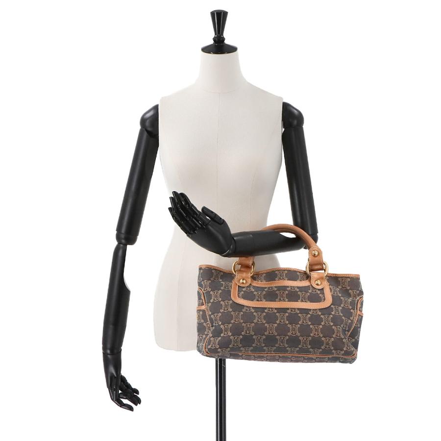 CELINE セリーヌ マカダム柄 ブギーバッグ ハンド バッグ デニム 