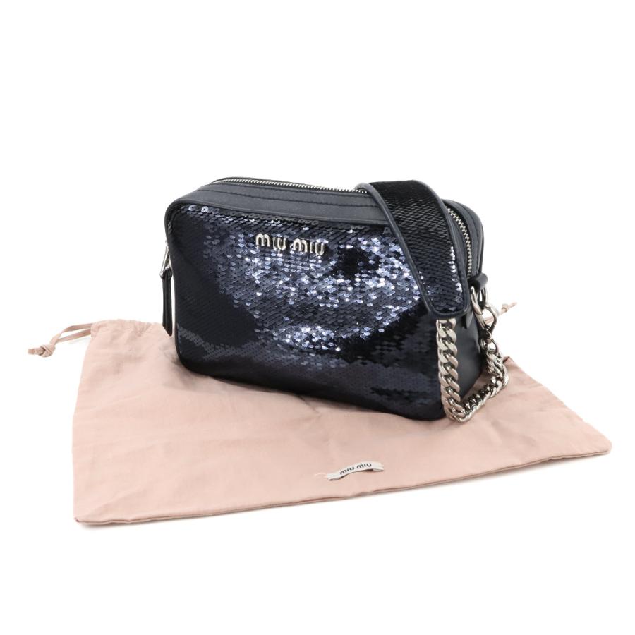 miu 新品同様 ミュウミュウ MIUMIU スパンコール チェーン ショルダー  