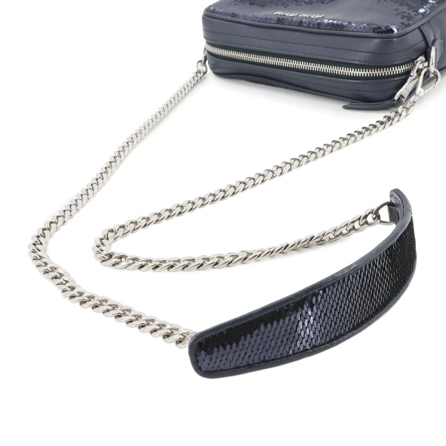 miu 新品同様 ミュウミュウ MIUMIU スパンコール チェーン ショルダー  