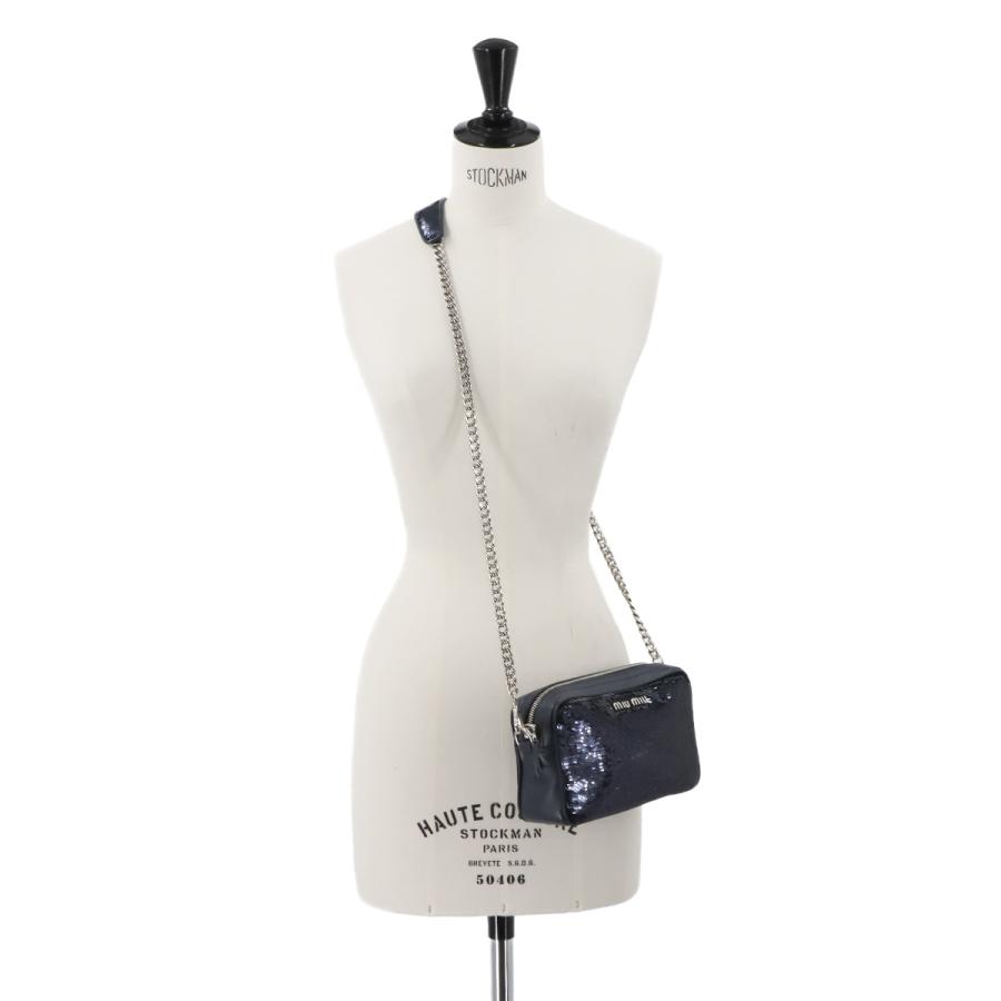 miu 新品同様 ミュウミュウ MIUMIU スパンコール チェーン ショルダー  