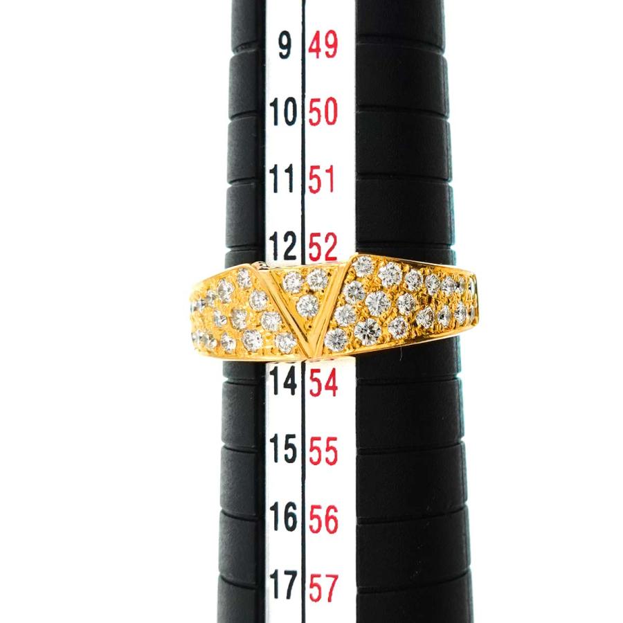 VALENTINO ヴァレンティノ 13号 リング ダイヤ 0.56ct K18 YG イエロー  