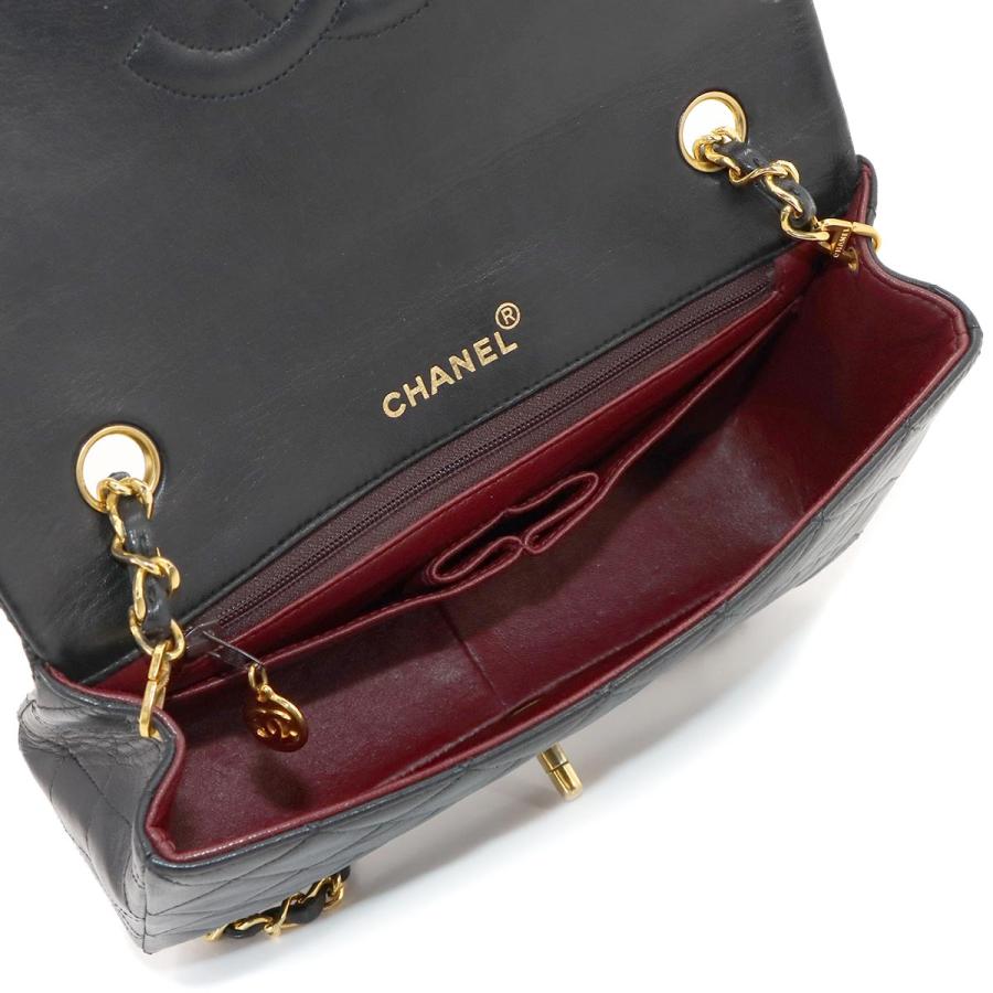CHANEL 美品 シャネル マトラッセ チェーン ショルダー バッグ レザー  