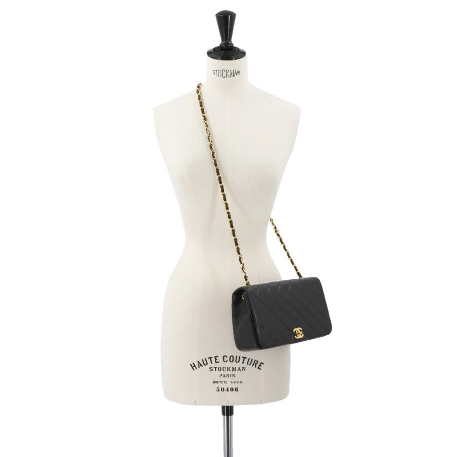 CHANEL 美品 シャネル マトラッセ チェーン ショルダー バッグ レザー  