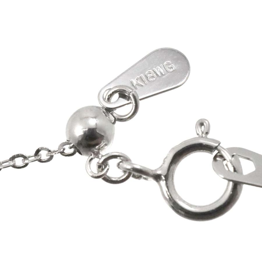 ダイヤ 0.20ct/0.01ct ネックレス 45cm K18 WG ホワイトゴールド 750  