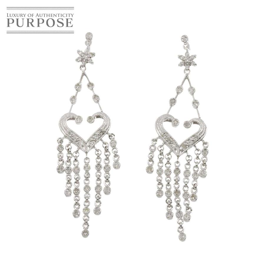 ダイヤ 0.35ct/0.35ct ピアス K14 WG ホワイトゴールド 585 Diamond  