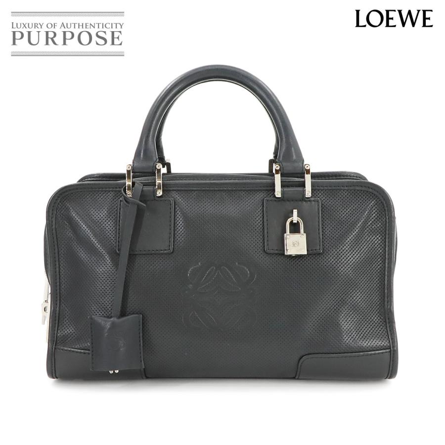 LOEWE 美品 ロエベ アマソナ 28 ハンド バッグ パンチング レザー 