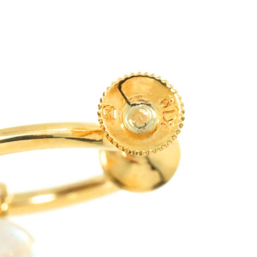 MIKIMOTO ミキモト アコヤ真珠 7.2mm イヤリング K18 YG イエロー 