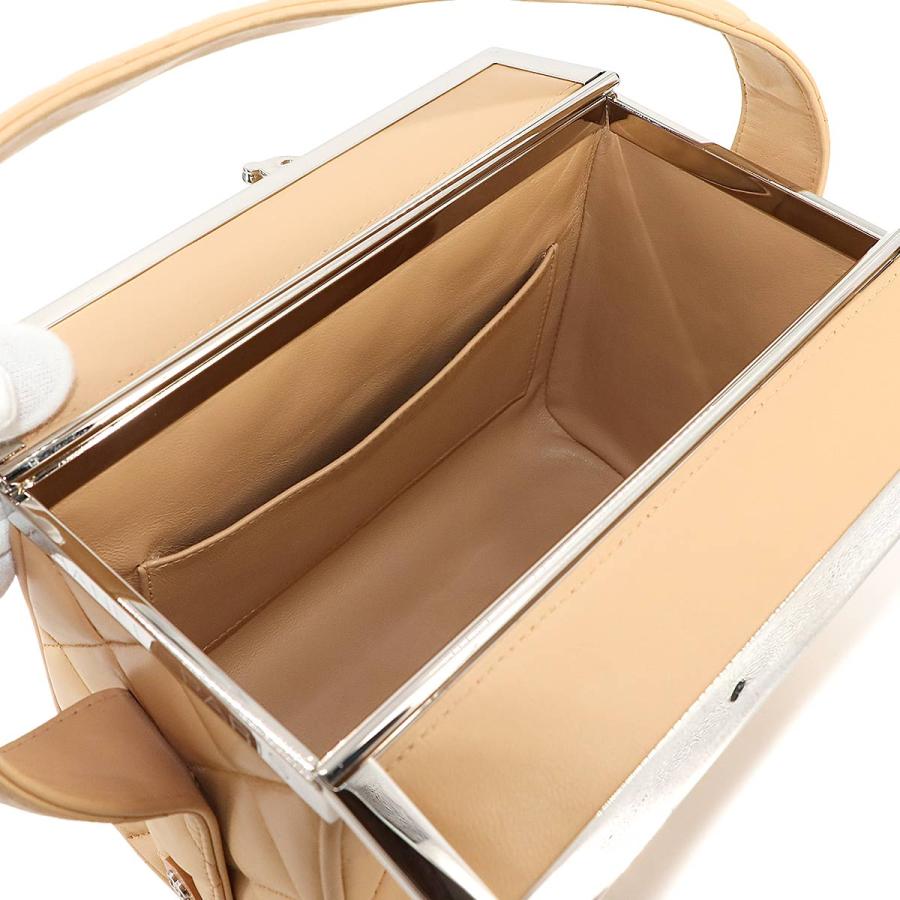 CHANEL 美品 シャネル マトラッセ バニティ ハンド バッグ レザー  