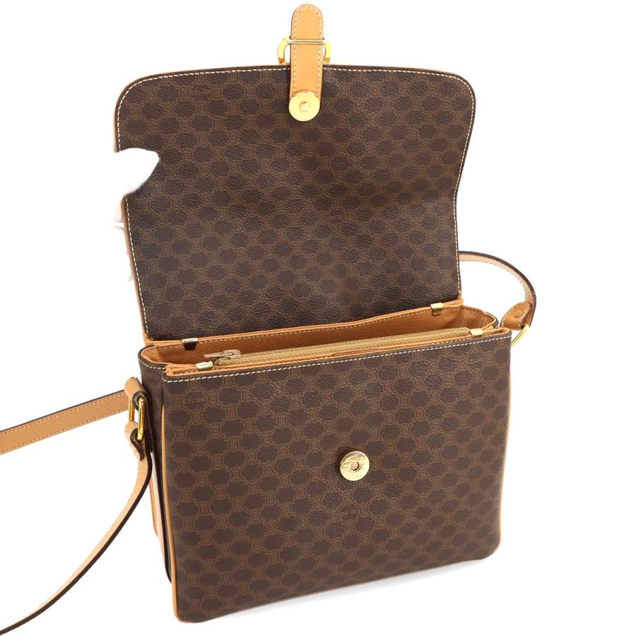 CELINE 美品 セリーヌ マカダム柄 ショルダー バッグ PVC レザー