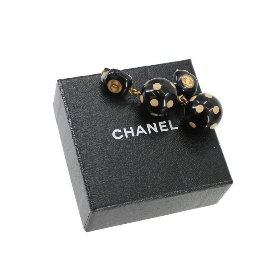 CHANEL（シャネル） 美品 ドット柄 ボール スイング イヤリング 