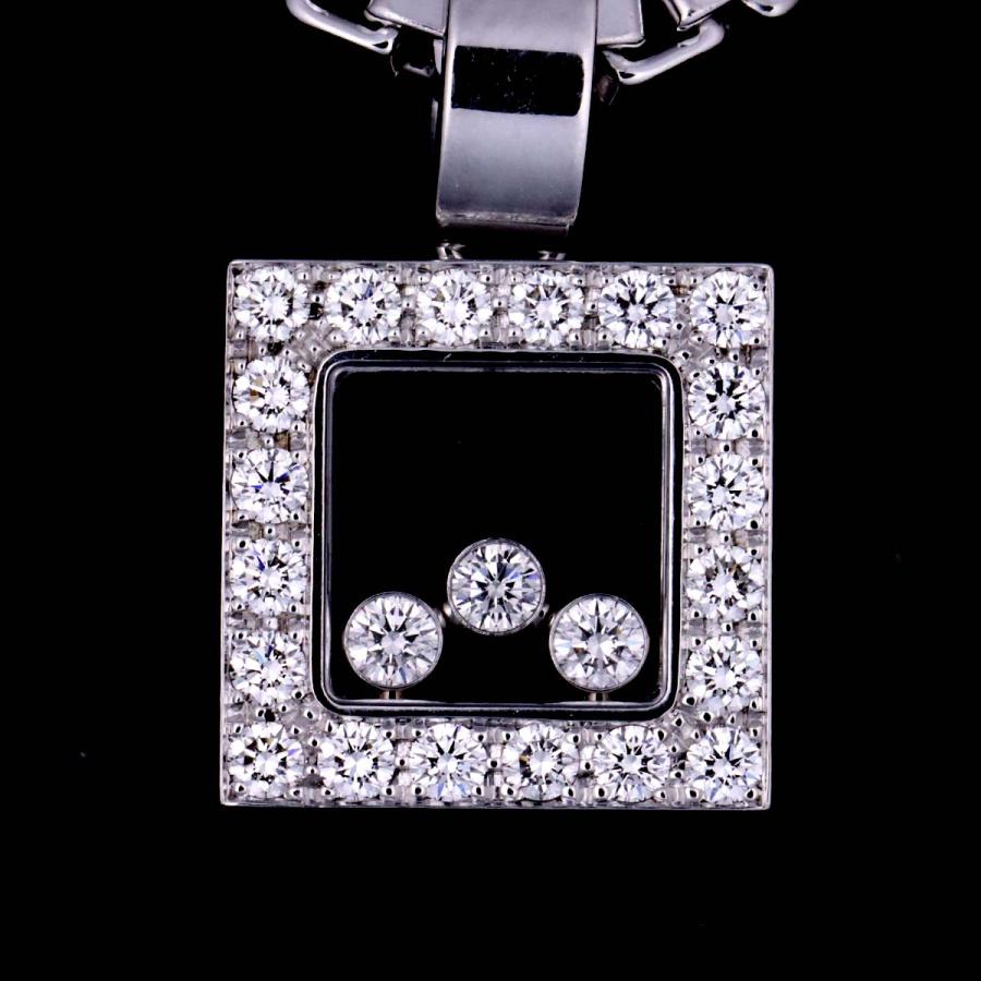 Chopard ショパール ハッピーダイヤ ネックレス 42cm K18 WG ホワイト 