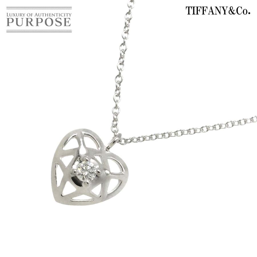 TIFFANY&Co. ティファニー ハート ダイヤ ネックレス 40cm K18 WG 