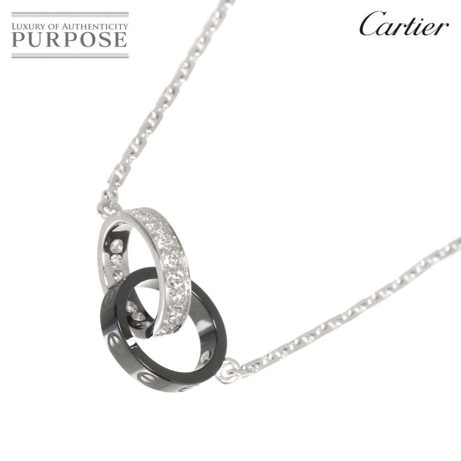 Cartier カルティエ ベビーラブ ダイヤ セラミック ネックレス 43cm 