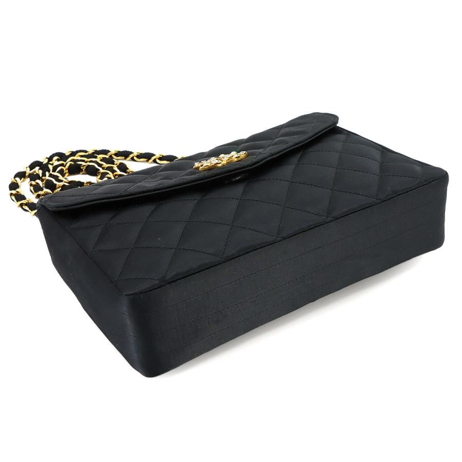 CHANEL 美品 シャネル マトラッセ チェーン ショルダー バッグ サテン  