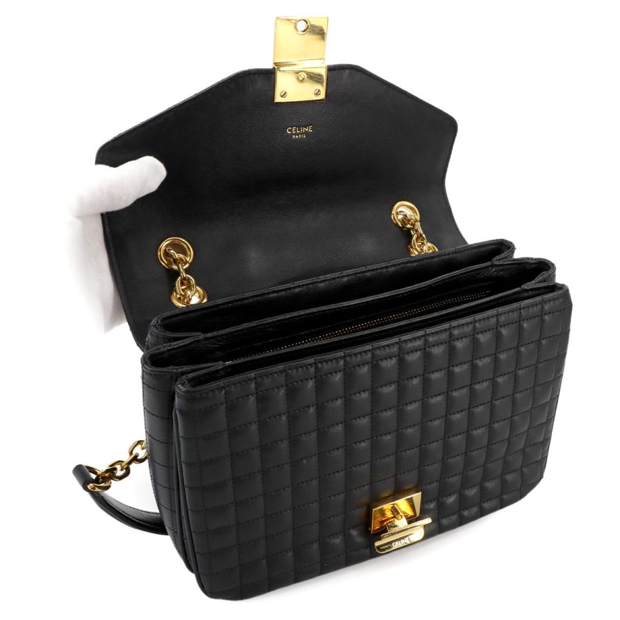 CELINE 新品同様 セリーヌ セー ミディアム ショルダー バッグ レザー  
