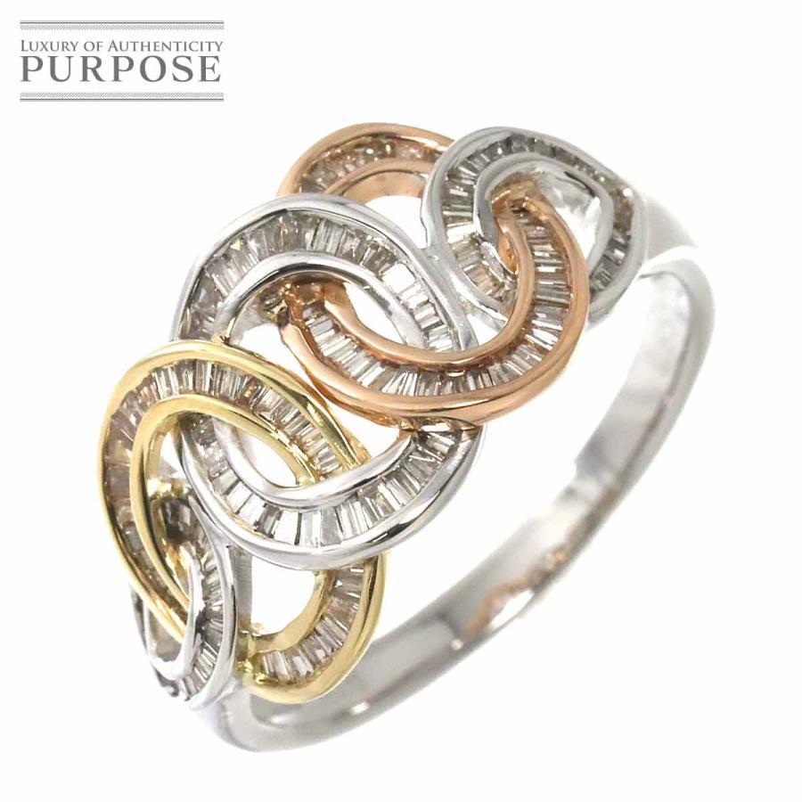 リング 17号 ダイヤ 0.85ct K18 YG PG WG イエロー ピンク ホワイト  