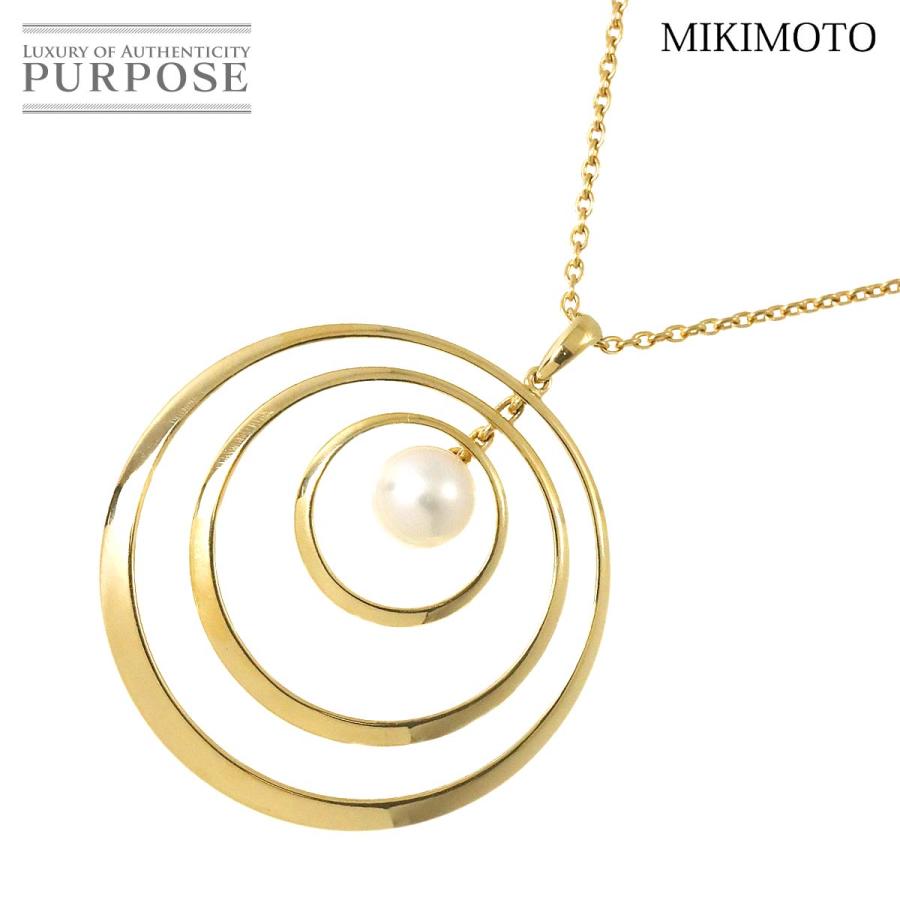 MIKIMOTO ミキモト アコヤ真珠 7.5mm ロング ネックレス 69cm K18 YG  