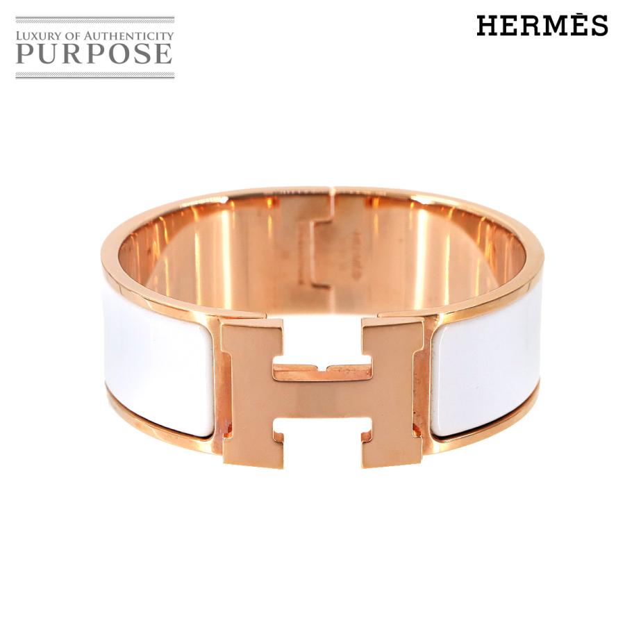 HERMES 新品同様 エルメス クリッククラック H PM バングル ホワイト 