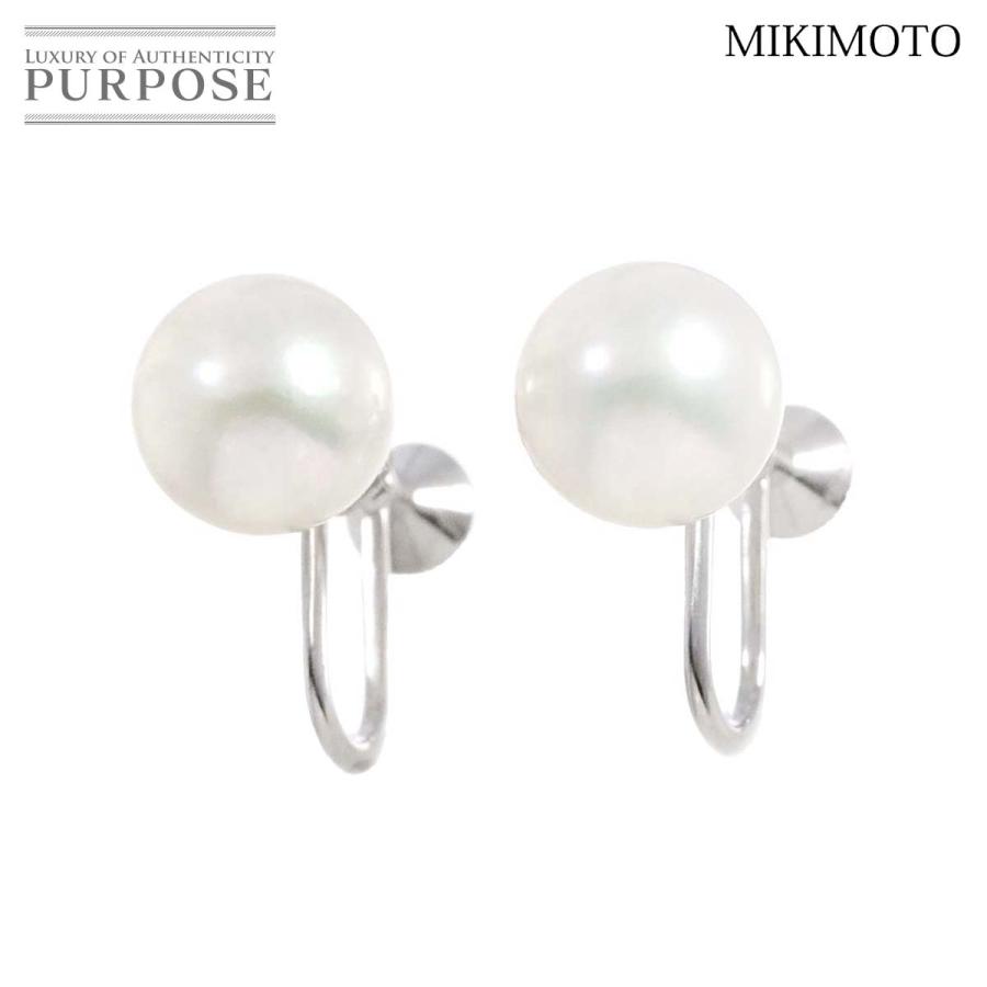 MIKIMOTO ミキモト アコヤ真珠 9.1mm イヤリング K18 WG
