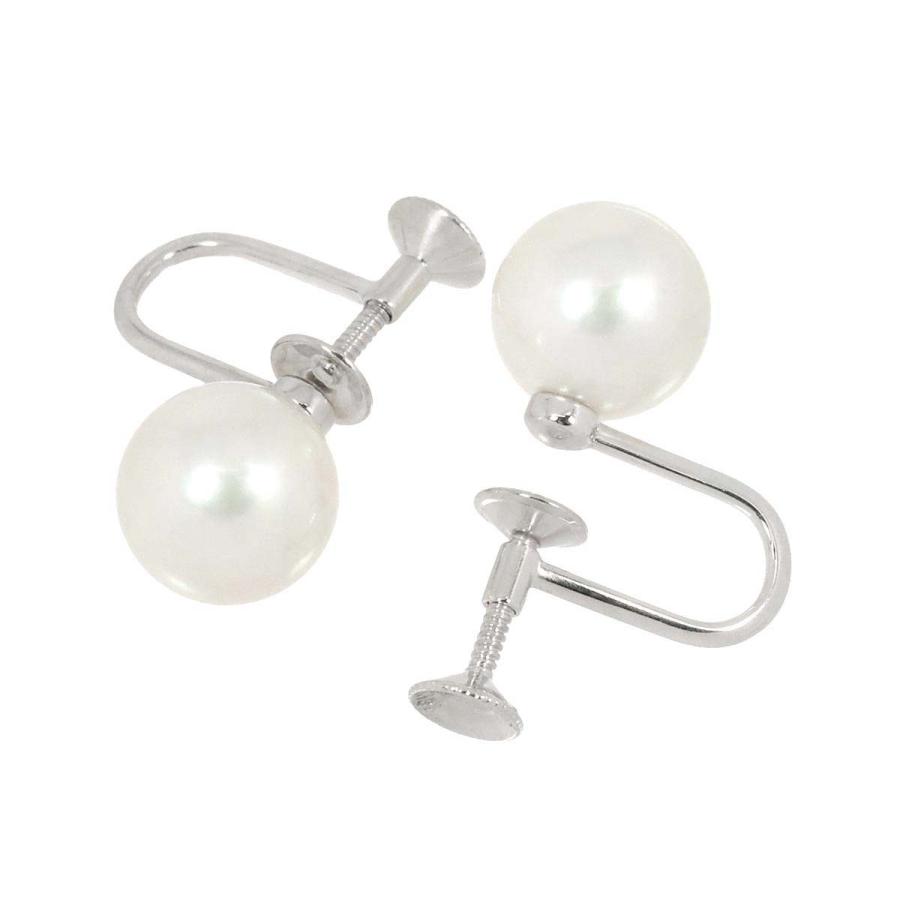 MIKIMOTO ミキモト アコヤ真珠 9.1mm イヤリング K18 WG