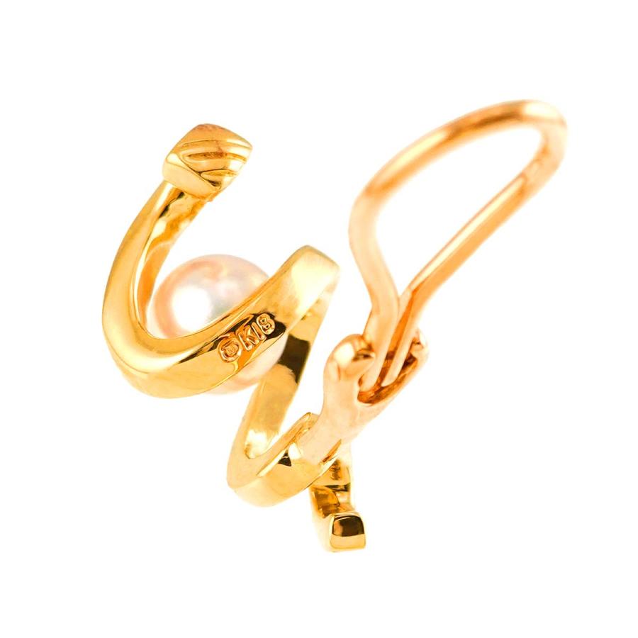 MIKIMOTO ミキモト アコヤ真珠 6.1mm イヤリング K18 YG イエロー  