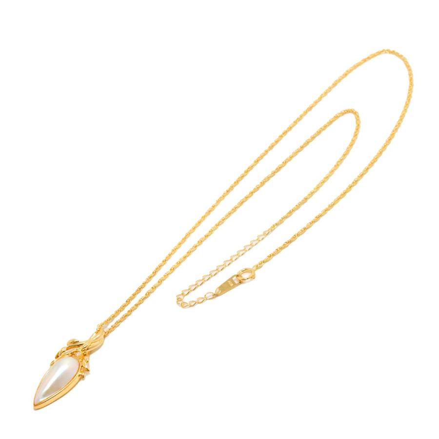 TASAKI タサキ マベ真珠 ダイヤ 0.01ct ネックレス 50cm K18 YG 750  