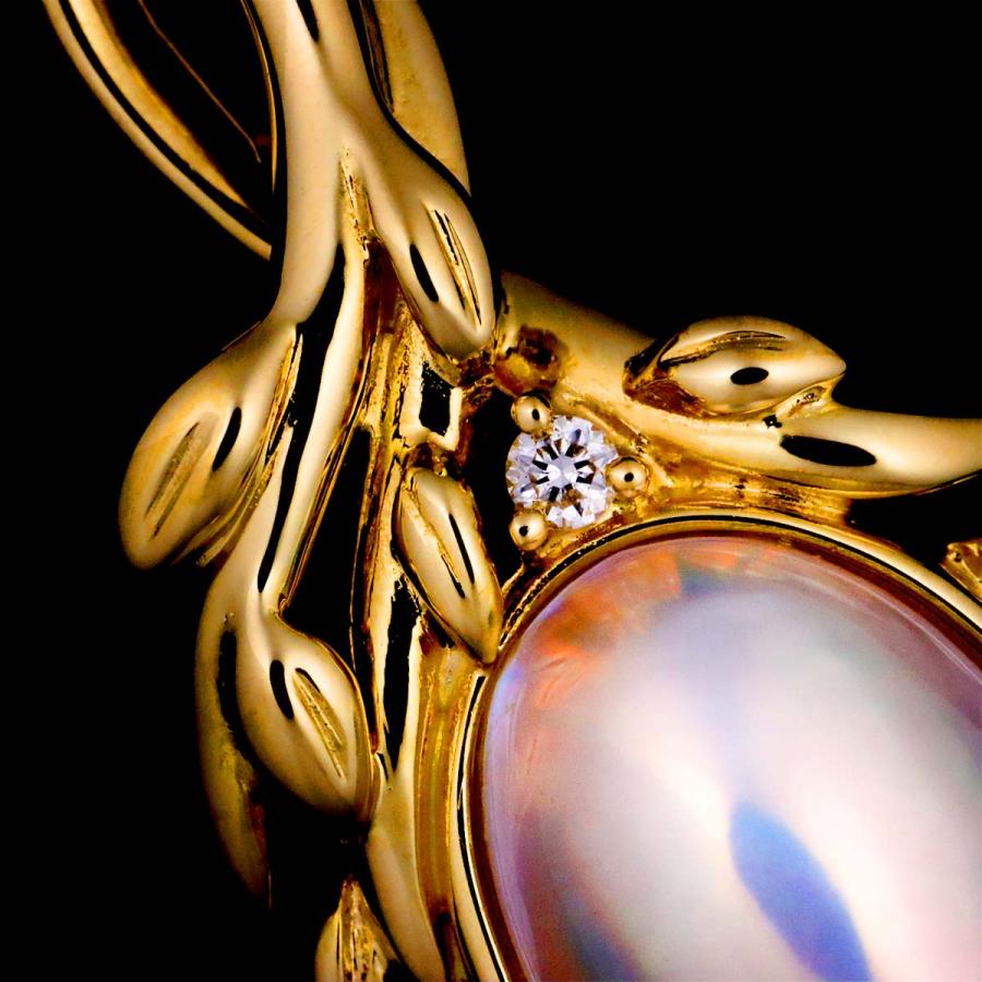 TASAKI タサキ マベ真珠 ダイヤ 0.01ct ネックレス 50cm K18 YG 750  