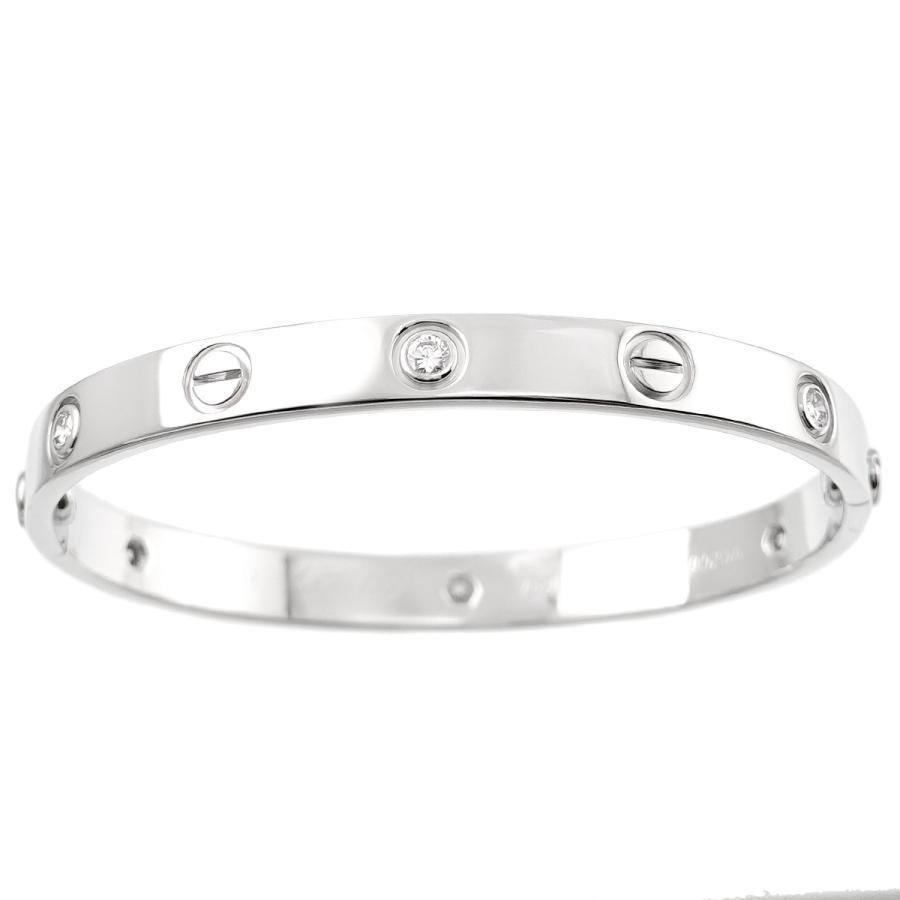 Cartier カルティエ ラブ ブレス ハーフ ダイヤ 6P #16 K18 WG 750  