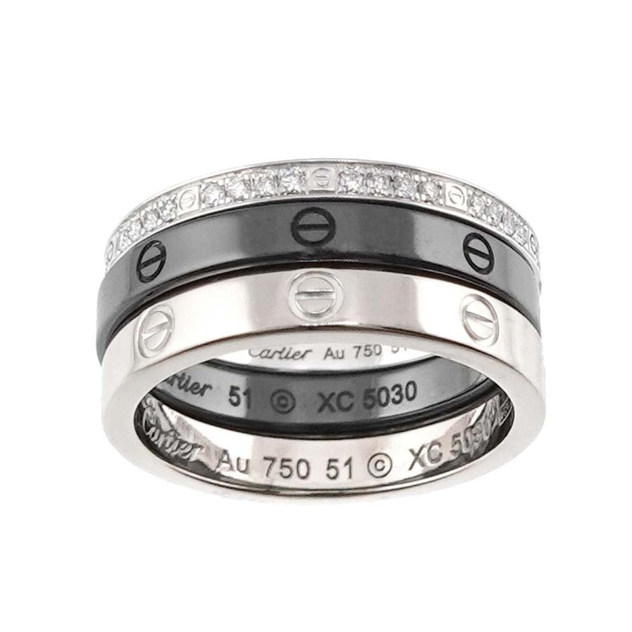 Cartier カルティエ ラブ スリーフープ #51 リング パヴェダイヤ