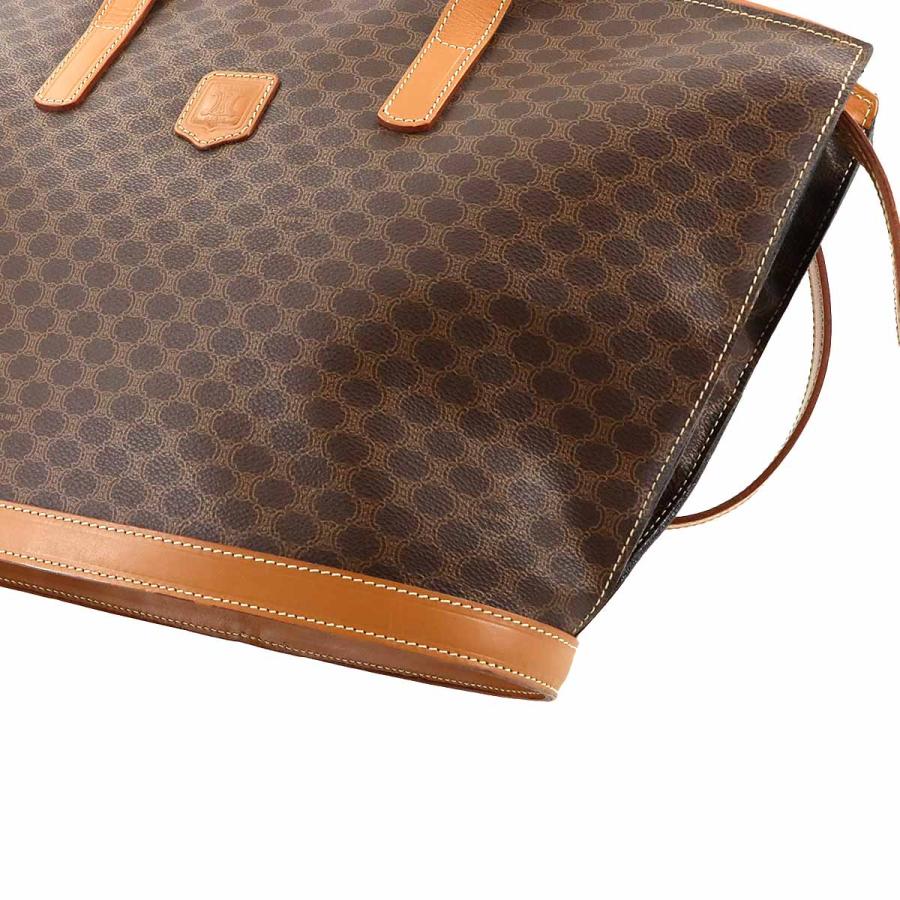 美品 セリーヌ バッグ マカダム柄 トート バッグ PVC レザー ブラウン ヴィンテージ レディース 90275265 【中古】ブランド CELINE（セリーヌ） 美品 マカダム柄 トート バッグ PVC レザー