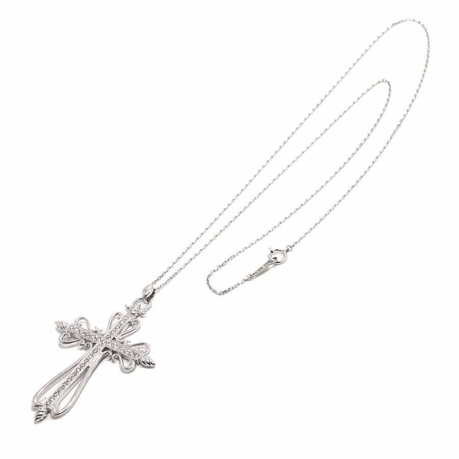 ダイヤ 0.62ct ネックレス 50cm K18 WG ホワイトゴールド 750 Diamond  