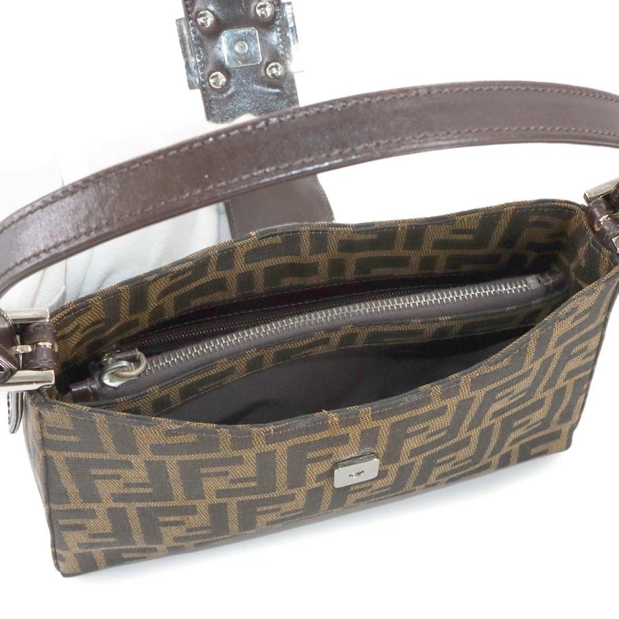 FENDI 美品 フェンディ ズッカ柄 ハンド バッグ キャンバス ブラウン