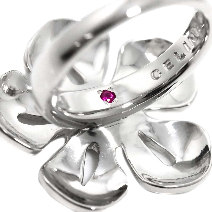 CELINE セリーヌ マカダム 11号 リング ルビー 0.02ct Pt プラチナ  