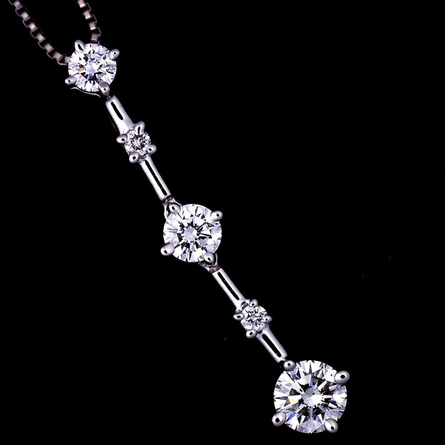 Trilogy（トリロジー） ダイヤ 0.50ct ネックレス 45cm K18 WG