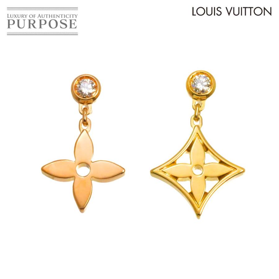LOUIS VUITTON ルイ ヴィトン モノグラム イディール ピアス ダイヤ  