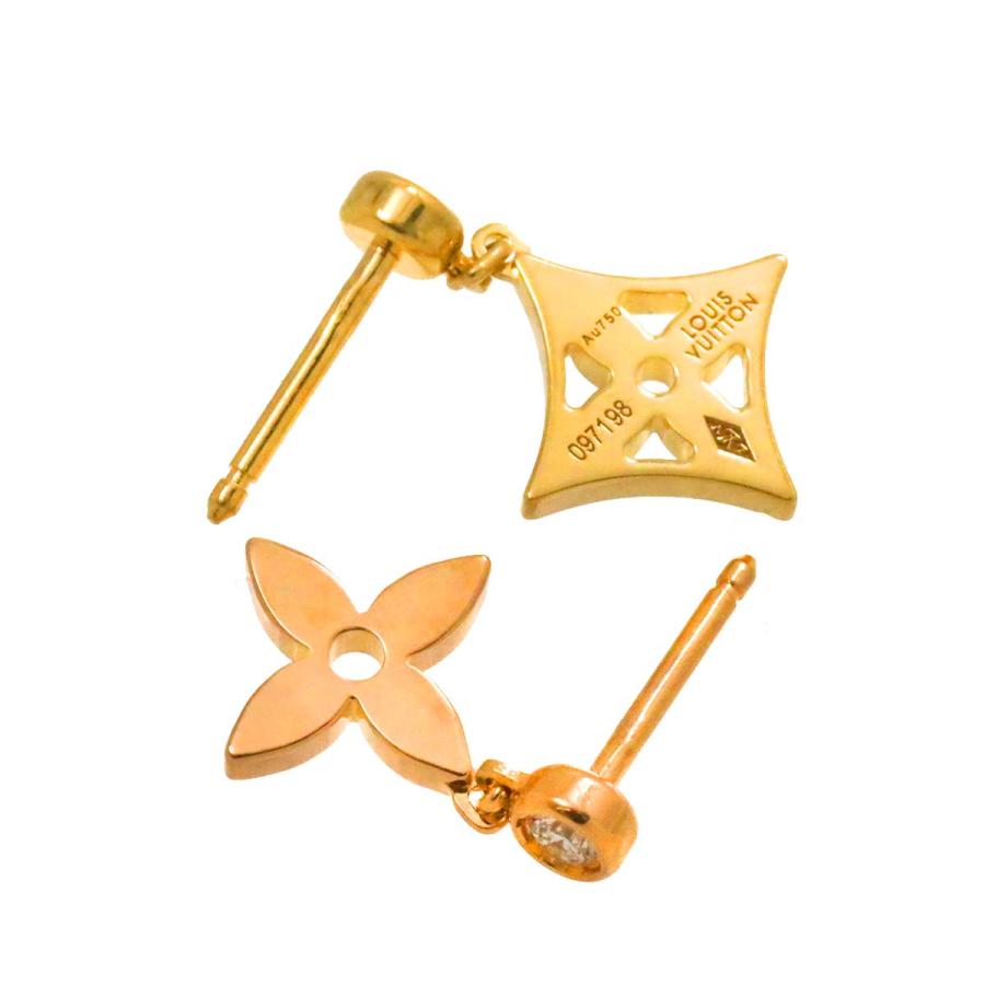 LOUIS VUITTON ルイ ヴィトン モノグラム イディール ピアス ダイヤ  