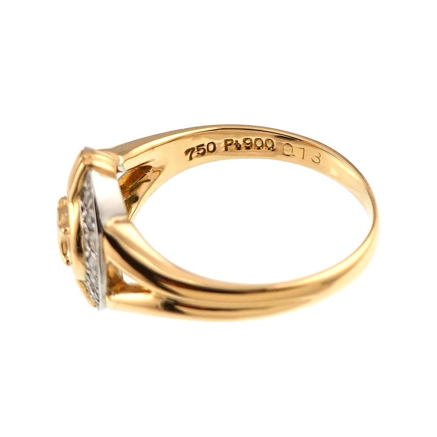 CELINE セリーヌ マカダム 10.5号 リング ダイヤ 0.13ct Pt プラチナ  