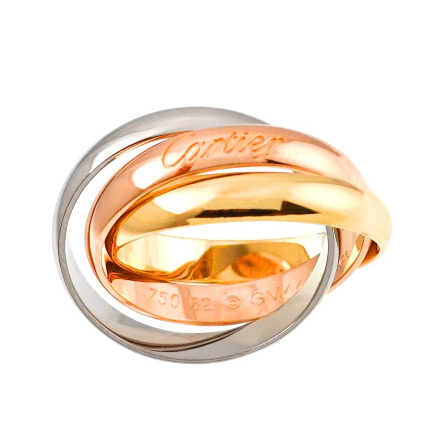 Cartier カルティエ トリニティ MM #52 リング K18 YG WG PG 3連