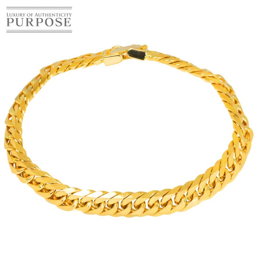 K18 喜平 ブレスレット 17.5cm 6面ダブル 30.5g 幅 7.4mm イエロー  