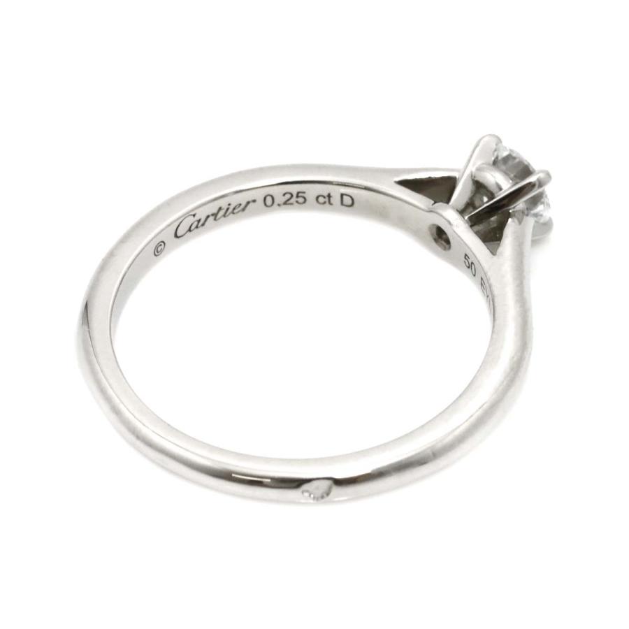 Cartier カルティエ ソリテール ダイヤ 0.25ct D/VS2/EX #50 リング Pt  